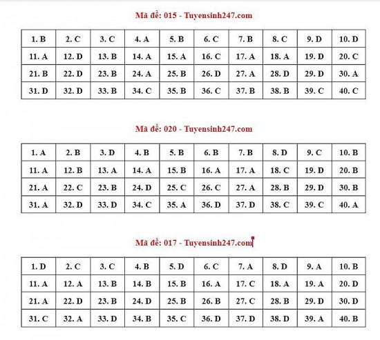 Đáp án môn Tiếng Anh vào lớp 10 tại Hà Nội
