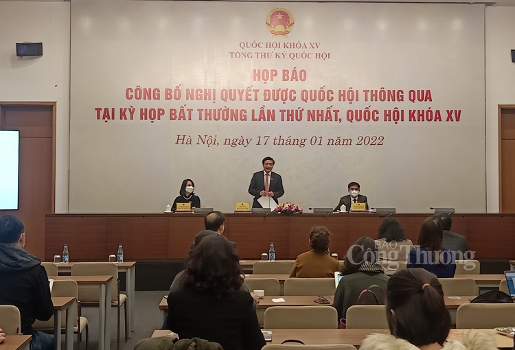 Công bố các Nghị quyết của kỳ họp bất thường Quốc hội khoá XV