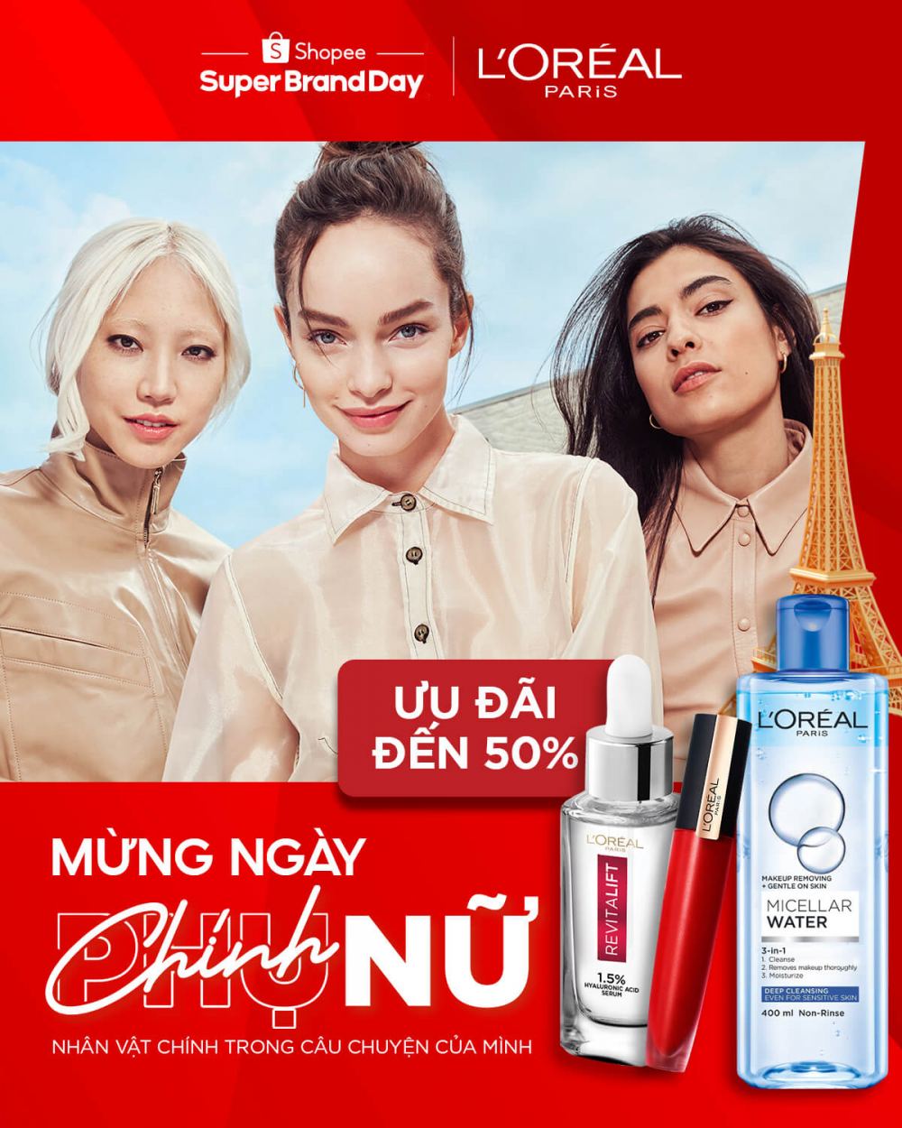 Chiến dịch “Chính nữ - Vì bạn xứng đáng” của L’Oreal và Shopee được hưởng ứng tích cực