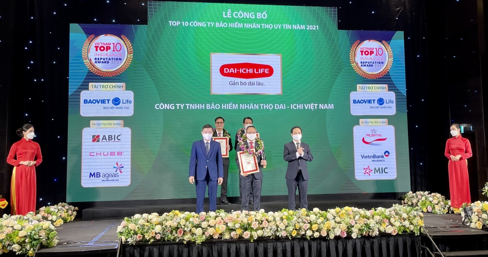 Dai-ichi Life Việt Nam đạt danh hiệu top 3 công ty bảo hiểm nhân thọ uy tín năm 2021