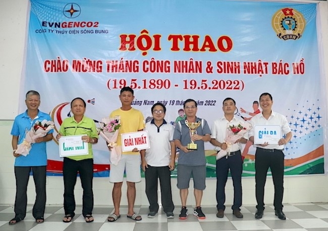 Công ty Thủy điện Sông Bung tổ chức Hội thao mừng sinh nhật Bác và hưởng ứng Tháng công nhân