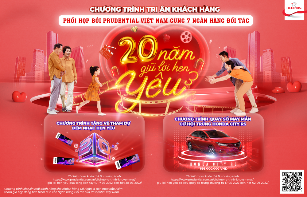 Prudential Việt Nam tri ân khách hàng "20 Năm giữ lời hẹn yêu”