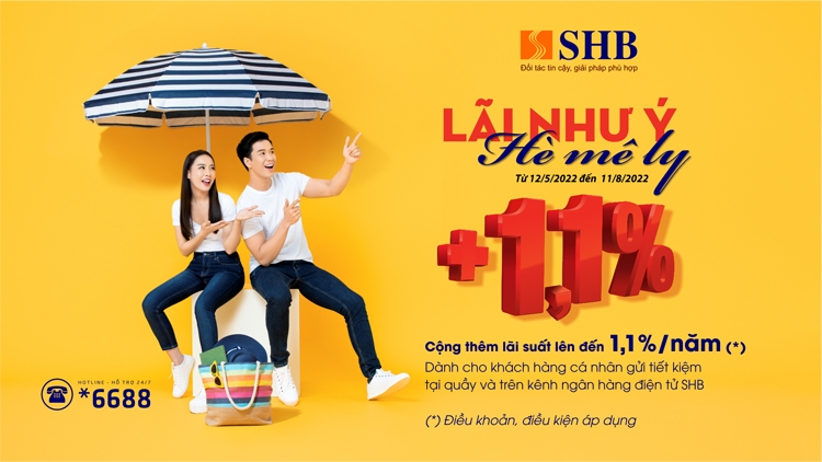 Ngân hàng Sài Gòn – Hà Nội tặng lãi suất lên đến 1.1%/năm cho khách hàng gửi tiết kiệm