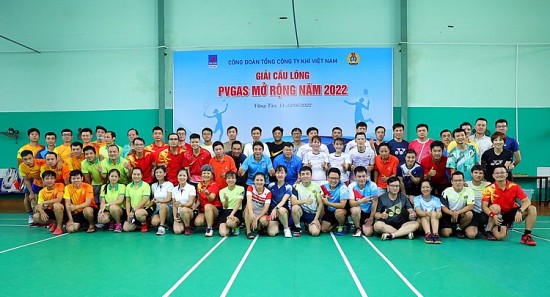 giai cau long pv gas 2022 lan toa tinh than the thao vi suc khoe nguoi lao dong