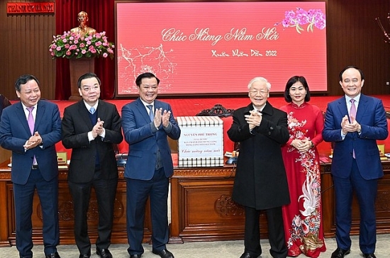 Tổng Bí thư Nguyễn Phú Trọng chúc Tết nhân dân Hà Nội