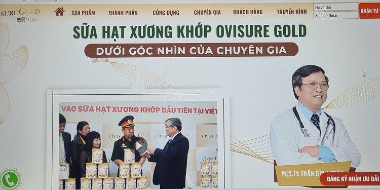 Cục An toàn thực phẩm chỉ đạo làm rõ thông tin về sữa hạt xương khớp OviSure Gold