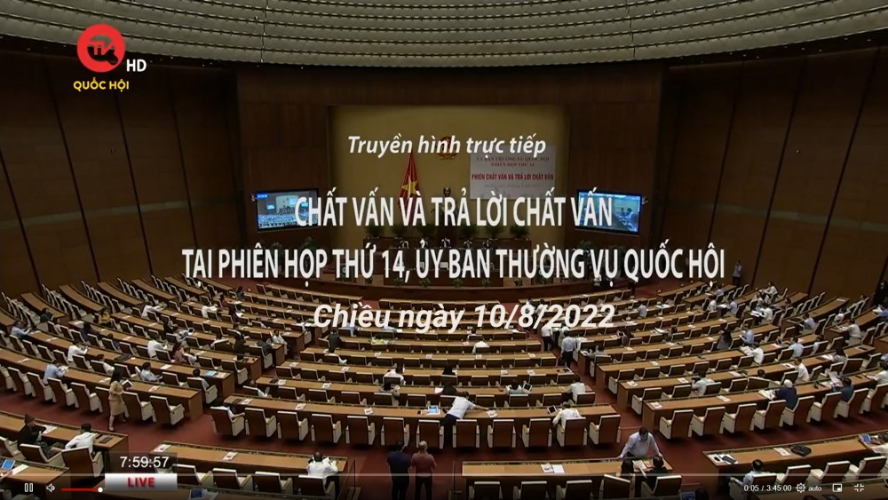 Trực tiếp chiều 10/8: Chất vấn và trả lời chất vấn tại Phiên họp thứ 14 Uỷ ban Thường vụ Quốc hội